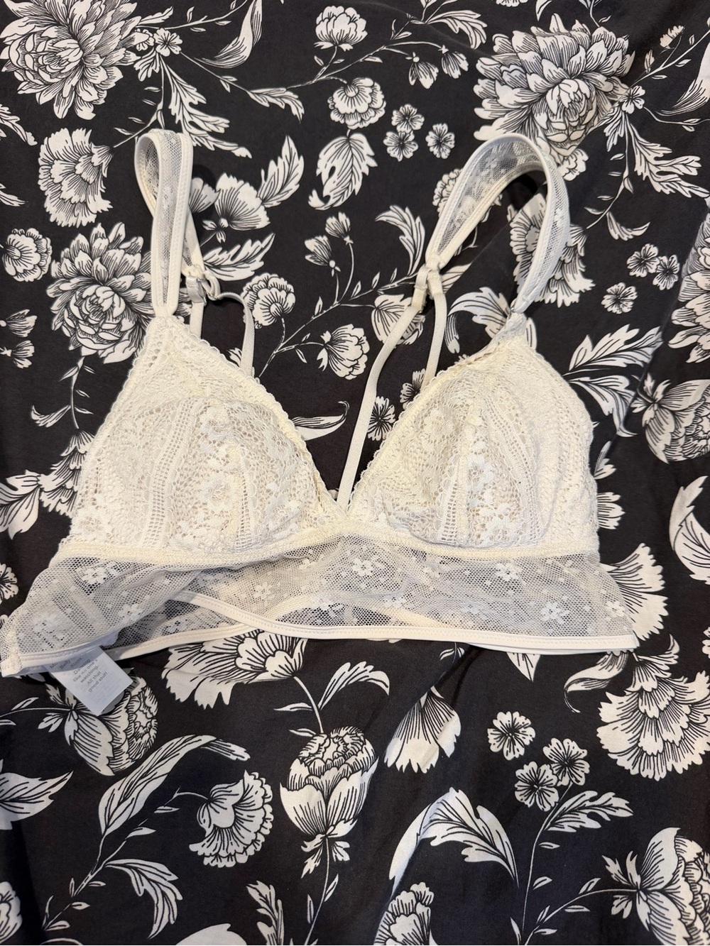 Aerie White Lace Strappy Bralette